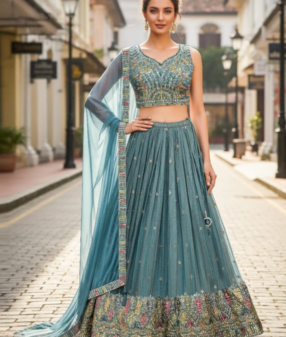 PEDR TRENDS Embroidered Semi Stitched Lehenga Choli