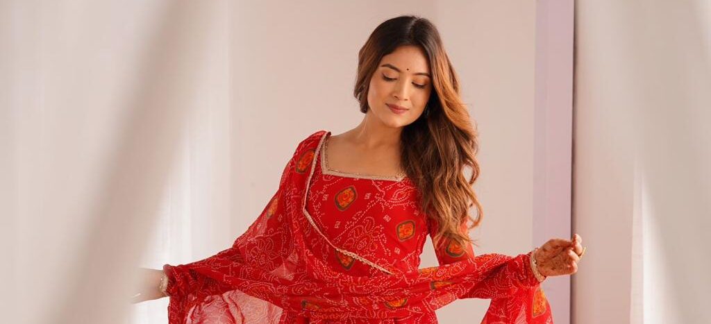 AZYERA Printed Anarkali Kurta, Bottom & Dupatta Set