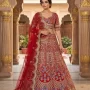 Stunning Red Bridal Lehenga With Coding Sequins Work For Wedding Wear